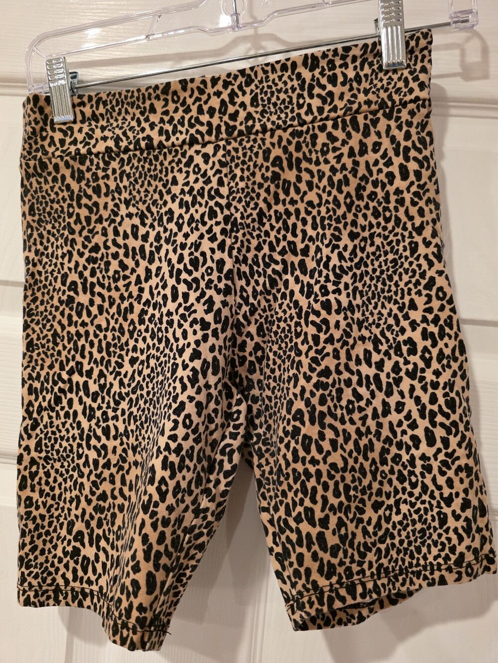 Womens Forever 21 Leopard Print Bike Shorts Size Small Tan & Black